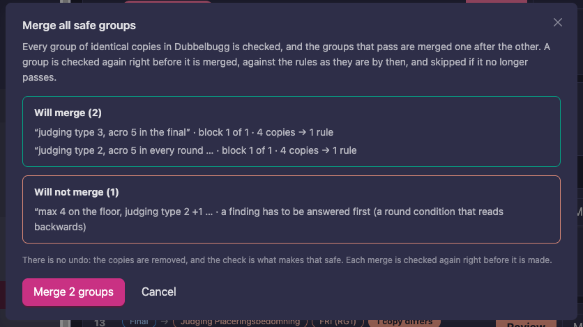 Merge all safe groups