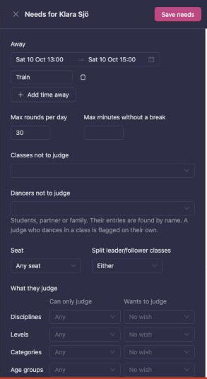A judge's needs