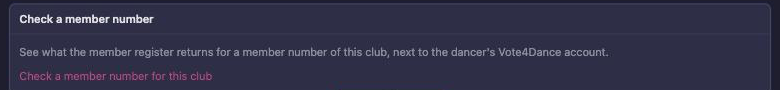 The member check link on a club's page