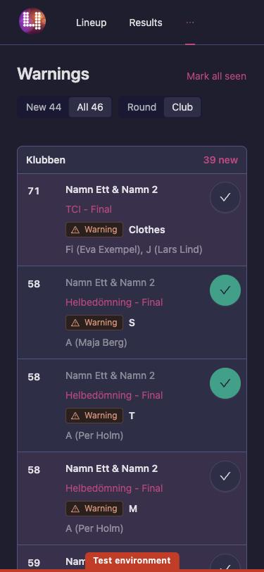 Grouped by club on a phone